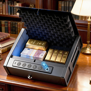AUN XHSQH Electronic Digital <b>Safe</b> <b>Box</b> with Fingerprint Keypad Auto-Lid Lock <b>for</b> Indoor/Outdoor Storage - Product Image 6