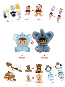 Haute qualité CE/CPC/EN71 doux mère bébé jouets en peluche ours en peluche Animal en peluche texte personnalisé Logo Image Design - Product Image 3