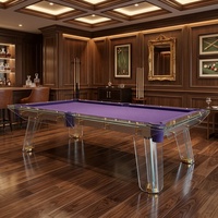 Table de billard en verre de luxe moderne, design élégant, table de billard d'intérieur avec plateau en verre trempé