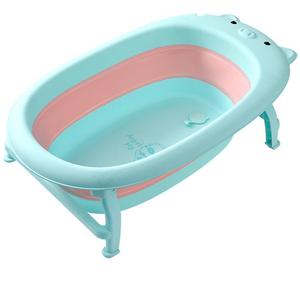 อ่างอาบน้ำเด็กพร้อมที่นั่งพับได้ขนาดใหญ่สำหรับ 0-12 เดือนวัสดุโพลีโพรพิลีน PP การออกแบบอเนกประสงค์สีเขียว - Product Image 2