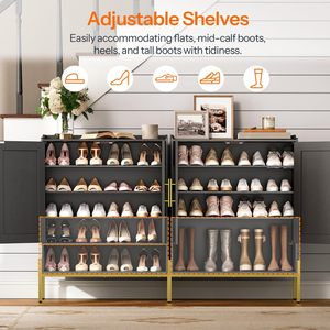 High-value cross-border entryway <b>shoe</b> cabinet, integrated wall-mounted <b>storage</b> cabinet, solid wood, multi-layer, large capacity. - Product Image 4