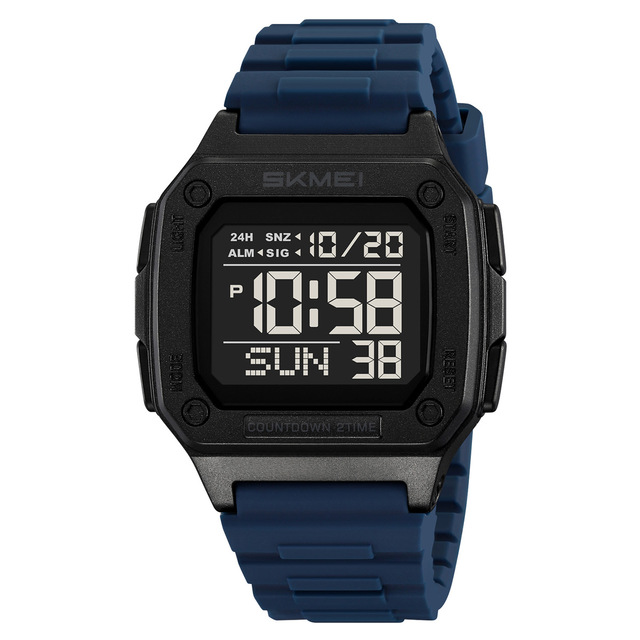 SKMEI 2456 Fashion Digital New Watch for Men Alarm Retro Sport Electronic Wrist Watch LED Countdown Hand Clock Relogio Masculino