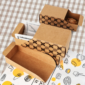 Cajón Grueso Huevo Tostada Hot Dog <span class=keywords><strong>Sandwich</strong></span> <span class=keywords><strong>Sub</strong></span> Hamburguesa Kraft Cajas de papel biodegradables ambientales - Product Image 1
