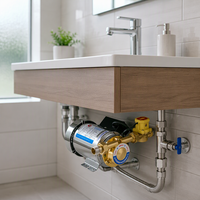 Pompa Booster Listrik Otomatis Kecil 220V/110V untuk Pemanas Air Kompatibel dengan Colokan UK/EU/US untuk Penggunaan Rumah Tangga