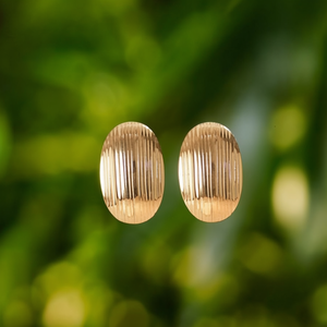 Boucles d'oreilles tendance en acier inoxydable 316L plaqué or PVD, durables et résistantes, forme ovale - Product Image 3