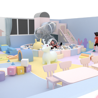 Ensemble de jeux en plastique de haute qualité pour enfants, vente en gros, aire de jeux intérieure pour tout-petits avec piscine à balles et toboggan, robuste