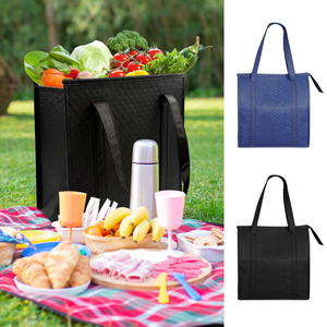 Sac isotherme non tissé réutilisable pour le déjeuner, sac de courses et de crème glacée imperméable avec fermeture éclair, haute efficacité de refroidissement, en stock en gros - Product Image 6