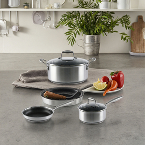 Ensemble de 5 pièces de haute qualité 30cm 24cm marmite <span class=keywords><strong>en</strong></span> <span class=keywords><strong>fer</strong></span> antiadhésif batterie de cuisine <span class=keywords><strong>en</strong></span> <span class=keywords><strong>fer</strong></span> à poignée <span class=keywords><strong>en</strong></span> métal batterie de cuisine pour la cuisine - Product Image 1