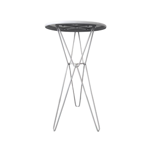 Mesa de Bar Redonda Blanca Moderna con Estructura Metálica Industrial Resistente para Cafeterías, Eventos y Locales de Hostelería - Product Image 2