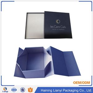 Custom Modern Luxury Recycled Paperboard Gift Packaging Self Erecting Magnetic Closure UV Matt Lamination Embossing <b>Foldable</b> <b>Box</b> - Product Image 3