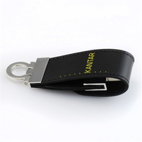 Regalo de promoción de cuero unidad Flash Usb 4g Pendrive con logotipo personalizado