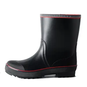 2024ผู้ชายกันน้ํารองเท้าฝนSkid-Proof Casual Rain Boot Plusกํามะหยี่Warm Low-Barrel PVC Outsoleรองเท้าฝน