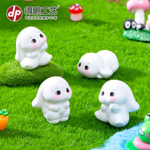 Figurines en résine de lapin miniature Dp, ornements d'animaux mignons pour la décoration de la maison et du bureau - Product Image 4