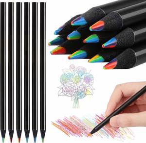 Paquete a Granel de Lápices Multicolor de 7 Pulgadas con Mango de Madera Negra, 7 Colores, Diseño Arcoíris, Logotipo Personalizable, Marca OEM/ODM - Product Image 2