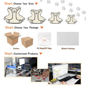 Gran oferta, arneses reflectantes para perros <span class=keywords><strong>K9</strong></span>, logotipo personalizado, arnés táctico ajustable sin tirones para perros grandes - Product Image 4