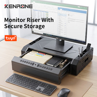 Support de moniteur antivol avec alarme anti-effraction et lumière LED, espace de rangement sécurisé pour bureaux partagés et postes de travail publics