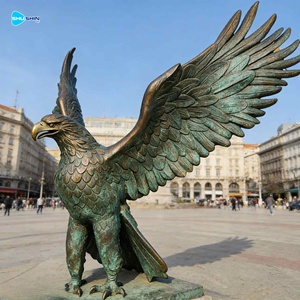 Scultura d'arte 3D personalizzata a grandezza naturale per esterni, aquila/gufo intagliata con stampa digitale in metallo bronzo per decorazione domestica a tema animale - Product Image 6