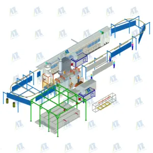 Customized metal coating machinery Automatic Powder Coating Line with Curing Oven and powder coating Booth for sale