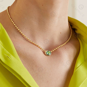 Collar de Cadena con Cuentas de Bisutería Vintage para Mujer, Collar con Diamantes de Bisel Coloridos - Product Image 2