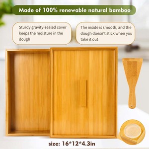 Scatola di cibo di bambù con un coperchio è adatto per 6 palline di pasta ed è un contenitore di correzione dell'impasto per cucine domestiche - Product Image 5