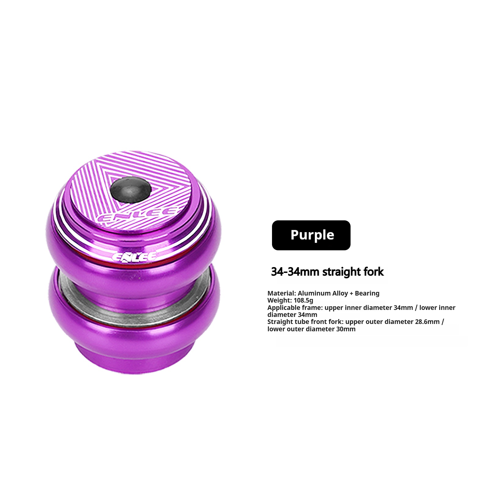 Horquilla recta morada de 34-34 mm