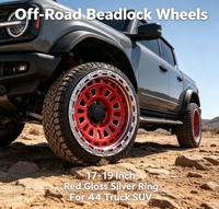 Jantes Beadlock Forgées Rouges Tout-Terrain 17-19 Pouces 5x139.7 5x127 pour Camion 4x4 SUV Jeep Ford Chevrolet GMC Toyota