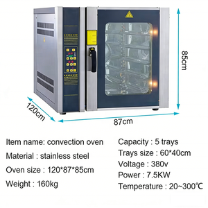 Achetez un four à convection électrique professionnel à 5 plateaux pour pâtisserie, idéal pour les restaurants, les boulangeries, les hôtels - Product Image 2