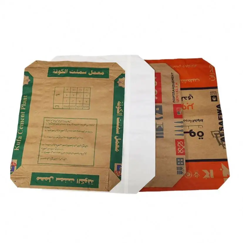 Borsa Logo Kraft stampato personalizzato per 50Kg sacco di stampa specifiche 3 strati di imballaggio non minimo sacchetti di carta per cemento