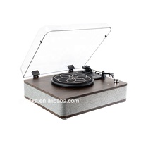 Tourne-disque audio 6 en 1 au Design Vintage classique, plateau tournant en vinyle, LP et Gramophone avec liaison PC/tourne-disque à 3 vitesses