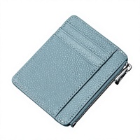 Dompet Kartu Kulit Anti RFID dengan Kantong Koin Ber-resleting Logo Kustom Dompet Tipis Bersertifikasi BSI Harga Grosir Pabrik