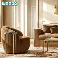 Fauteuil rembourré haut de gamme pour salon, canapé à dossier incurvé, chaise pivotante à 360°, tissu écologique, personnalisable pour villa