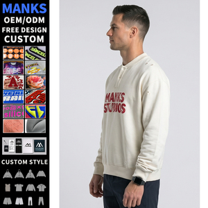 Felpe da <span class=keywords><strong>Uomo</strong></span> Personalizzate OEM all'Ingrosso, Design con Stampa Effetto Vissuto, Logo, Vestibilità Ampia, Stile Casual Vintage - Product Image 2