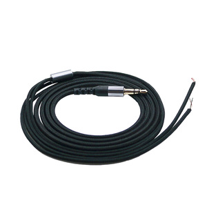 Cable de audio de nailon y cobre sin oxígeno, conector recto de 3,5 mm, calidad de sonido duradera para audiófilos, color negro - Product Image 1