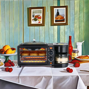 <span class=keywords><strong>Horno</strong></span> eléctrico <span class=keywords><strong>tostador</strong></span>, máquina para hacer desayuno con carcasa <span class=keywords><strong>de</strong></span> plástico, <span class=keywords><strong>horno</strong></span> <span class=keywords><strong>tostador</strong></span> con cafetera, freidora para el hogar - Product Image 3