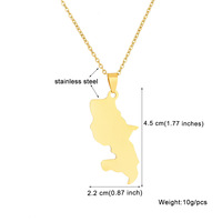 Carte Bijoux Acier Inoxydable Blanc Martinique Pendentif Collier