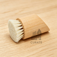 Brosse de bain en poils de chèvre avec logo personnalisé, brosse exfoliante ovale en bois naturel à poils doux pour le soin de la peau des bébés et des adultes