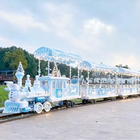 Train électrique touristique YUHualong sur le thème des bonhommes de neige, manèges d'hiver pour les vacances, avec éclairage personnalisé, petit modèle scénique pour 32 personnes