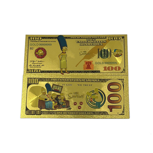 Billet de banque plaqué or Les Simpsons - Carte plastique Bart, <span class=keywords><strong>Homer</strong></span>, Lisa, <span class=keywords><strong>Marge</strong></span>, Maggie - Product Image 5