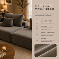 Canapé modulaire en tissu gris moderne, écologique, rembourré en éponge, avec dossiers mobiles, pour appartement et hôtel