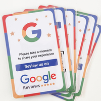 Código QR programable de PVC Tarjeta RFID comercial Nfc Google Review Tap Cards 13,56 MHz Frecuencia para pago