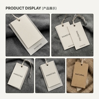 Étiquettes suspendues 3D gaufrées de luxe écologiques en papier épais double couche, étiquettes personnalisées avec logo pour chaussettes et boutiques