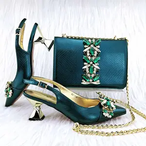 Fashion Italian Shoe and Bag Set for Party In Women Nigerian Shoes and Matching Bags for Wedding African Party Pumps with Purse