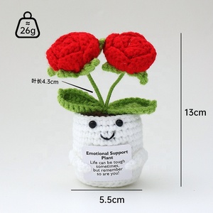 Maceta <span class=keywords><strong>de</strong></span> Flores Tejida a <span class=keywords><strong>Crochet</strong></span> Hecha a Mano, Artesanía Textil, Rosa, No Me Olvides, Lirio <span class=keywords><strong>de</strong></span> los Valles, Maceta Blanca, Decoración <span class=keywords><strong>para</strong></span> el Hogar, Regalo, Venta al por Mayor - Product Image 6