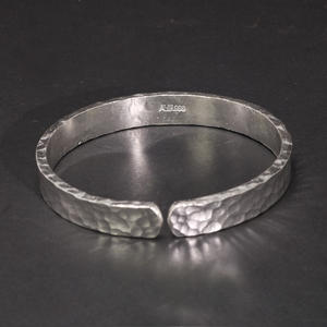 Novedades, Pulseras de Plata de Ley 999 Martilladas para Hombre y Mujer, Pulido Elegante, Brazalete Abierto Simple, Joyería Fina - Product Image 5