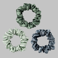 Vente chaude Bande De Cheveux Élastique Personnalisé Noir Maigre Cheveux Cravates 100% Soie De Mûrier 1cm Chouchous avec Boîte Cadeau