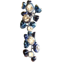 Lustre en verre long design PM Creative pour comptoir de bar, villa, duplex, escalier en colimaçon, appartement, ou réception