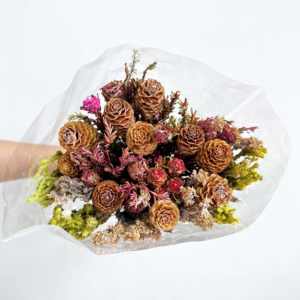 ช่อดอกไม้ผลไม้ปะการังธรรมชาติช่อดอกไม้แห้งสำหรับงานแต่งงานตกแต่งบ้าน - Product Image 2