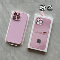 Nouvelle Coque de Luxe en Verre AG avec Protection d'Objectif, Coque Givrée Anti-Rayures en Silicone pour iPhone 15 Pro Max