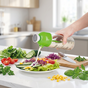Bocaux à <span class=keywords><strong>sauce</strong></span> <span class=keywords><strong>en</strong></span> <span class=keywords><strong>verre</strong></span> de 400ml pour vinaigrette Miser Bottle Container avec Salad Swirler Balance de mesure et recettes - Product Image 6