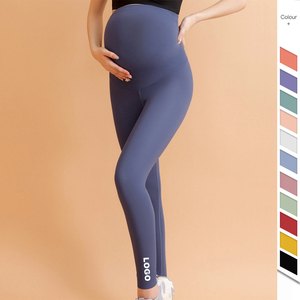 Robe de grossesse personnalisée, pantalon de <span class=keywords><strong>yoga</strong></span> de fitness, séchage rapide, extensible, taille haute, soutien de l'abdomen, leggings de maternité grande taille pour femmes - Product Image 1